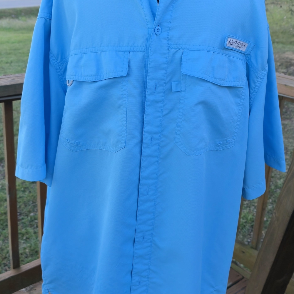Men's Blue Realtree Fishing Short Sleeve Shirt